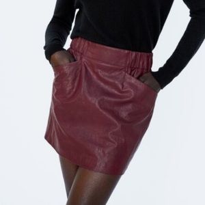 NWOT Black Zara Leather Mini skirt
